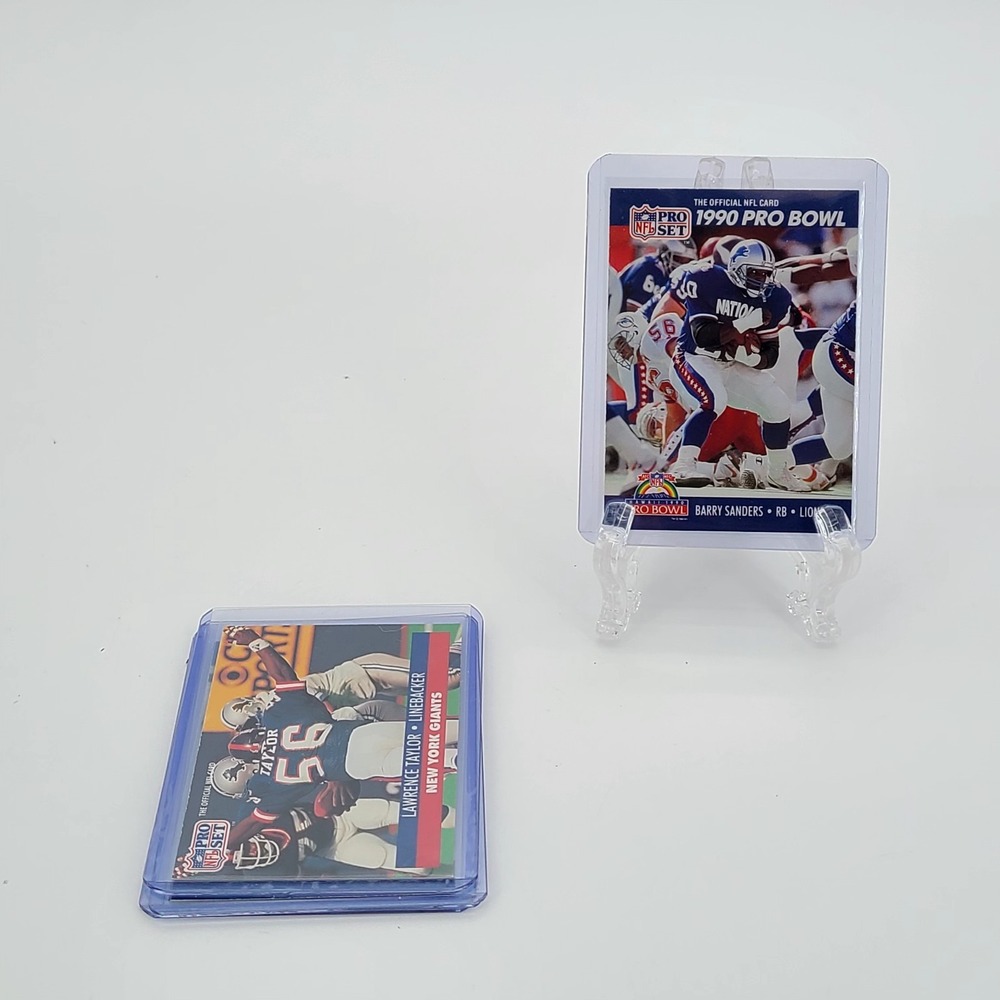 1990 Pro Set Lawrence Taylor and Barry Sanders 4 Card Football Lot